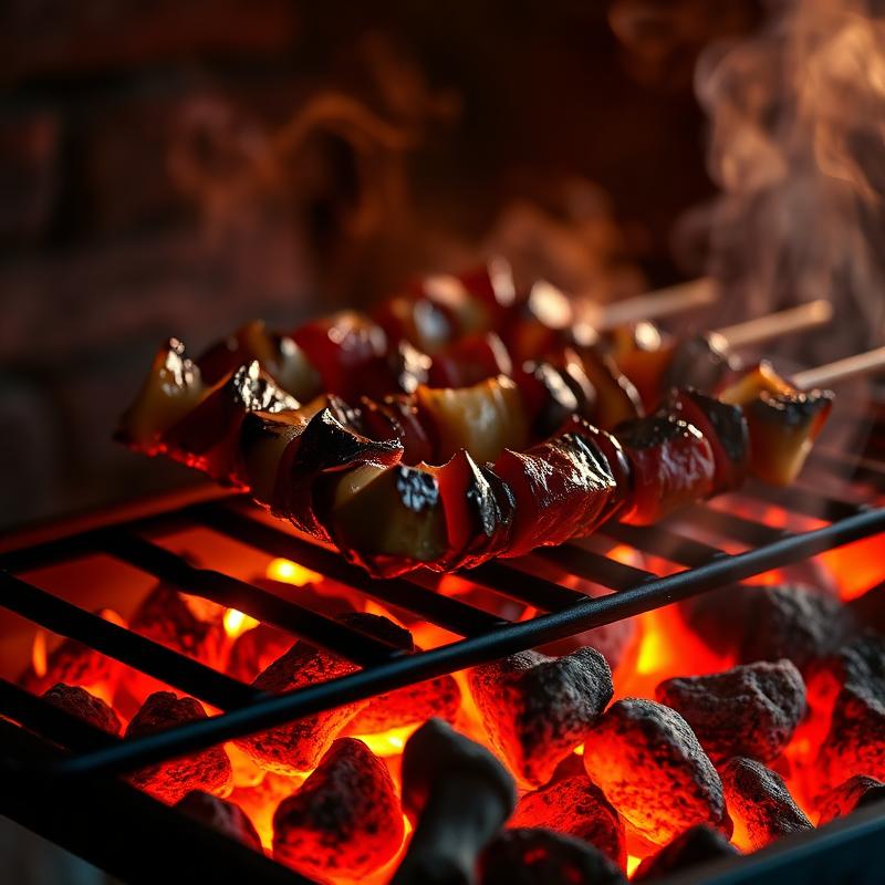 Souvlaki on the grill
